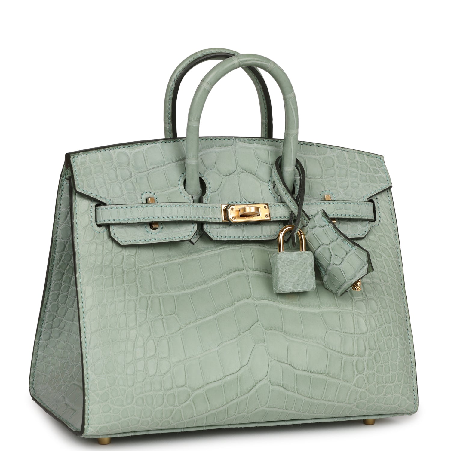 Birkin Sellier 20 Vert D'eau Matte Alligator Gold Hardware Kilta bags