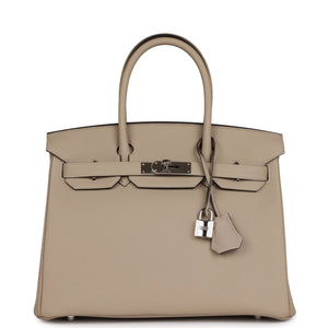 Birkin 30 Gris Tourterelle Togo Palladium Hardware Kilta bags