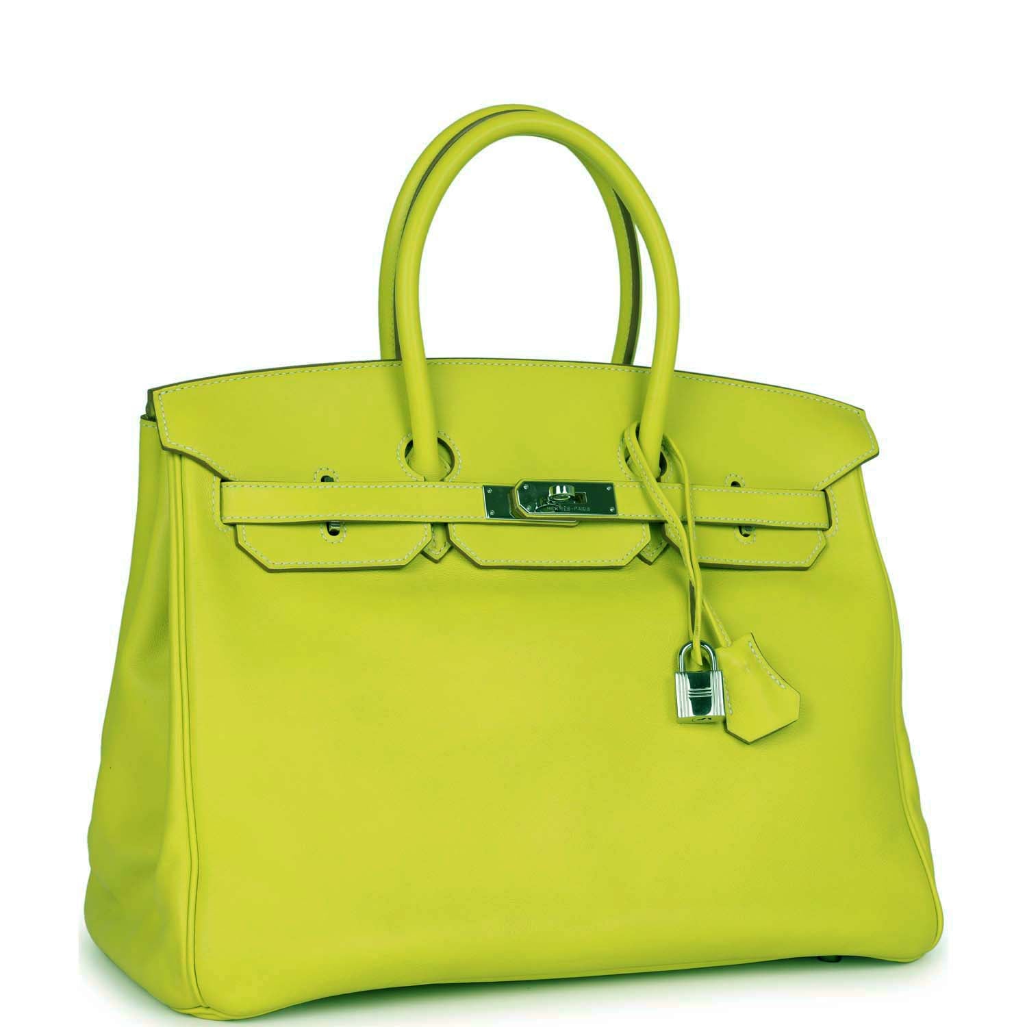 Birkin 35 Kiwi Swift Palladium Hardware Kilta bags