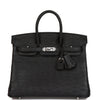 HRMS Birkin 25 Black Ostrich Palladium Hardware - sneakerhillcom