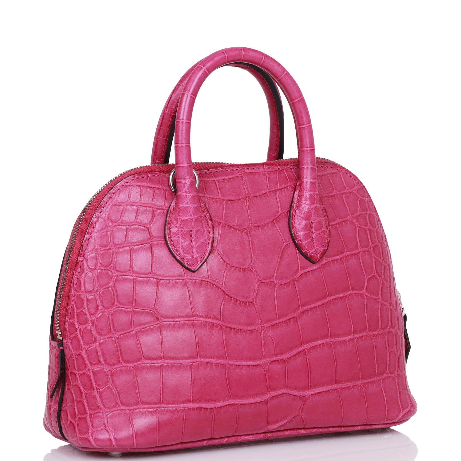 Bolide Mini Rose Scheherazade Matte Alligator Palladium Hardware Kilta bags