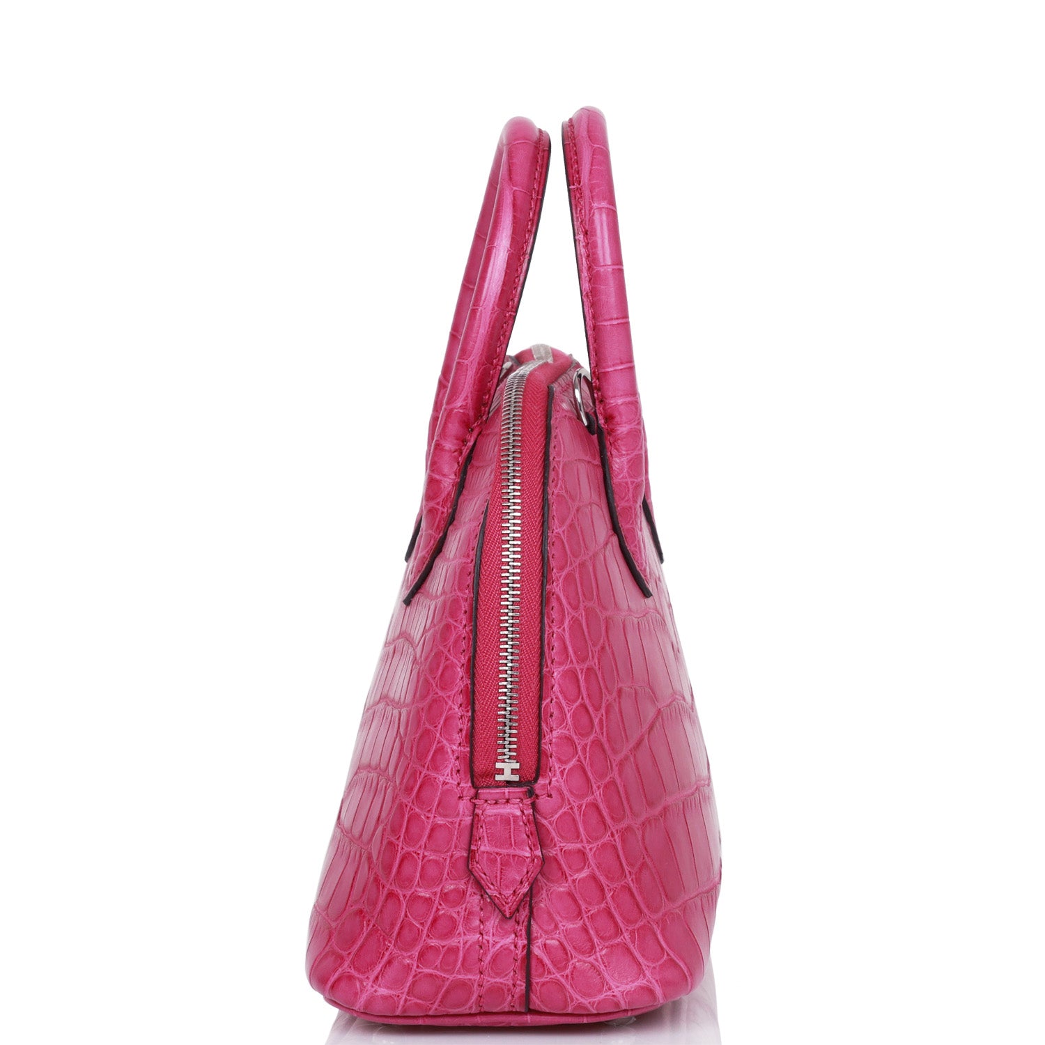 Bolide Mini Rose Scheherazade Matte Alligator Palladium Hardware Kilta bags