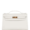 Kelly Pochette White Swift Gold Hardware - sneakerlandnet