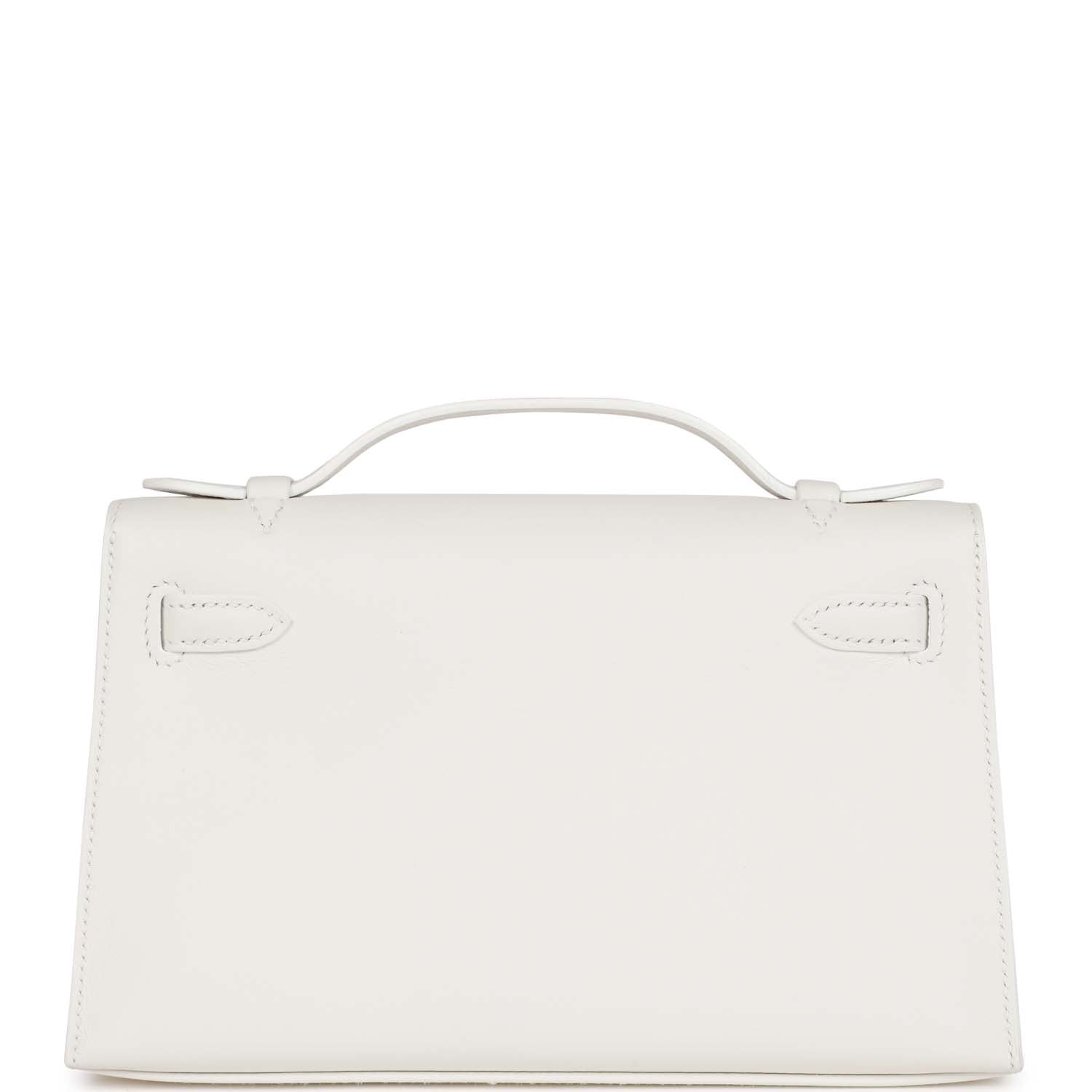 Kelly Pochette White Swift Gold Hardware - sneakerlandnet