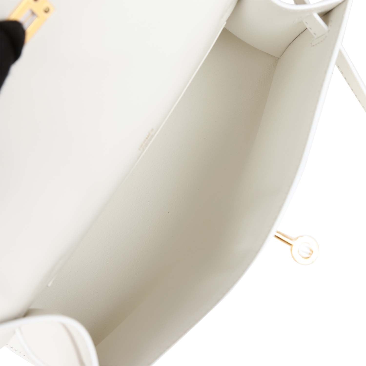 Kelly Pochette White Swift Gold Hardware - sneakerlandnet