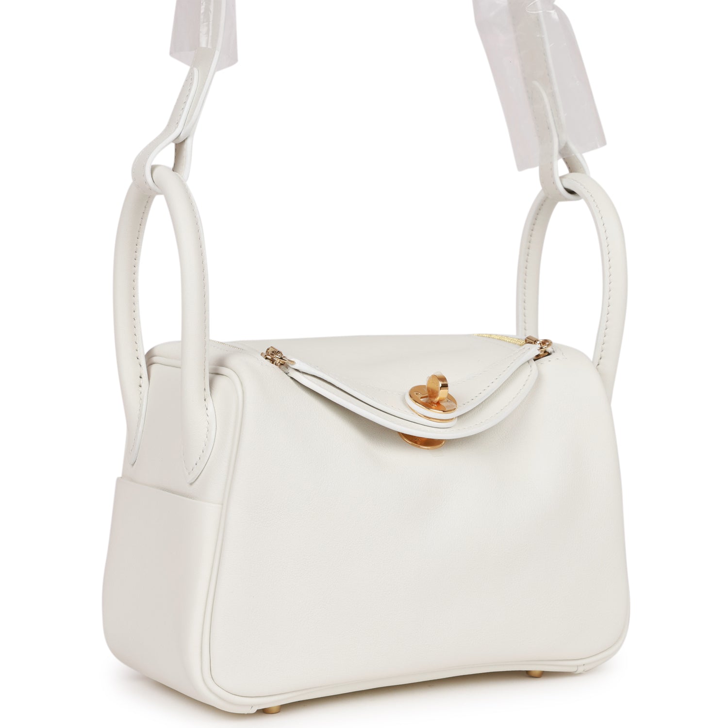 Mini Lindy White Swift Gold Hardware Kilta bags