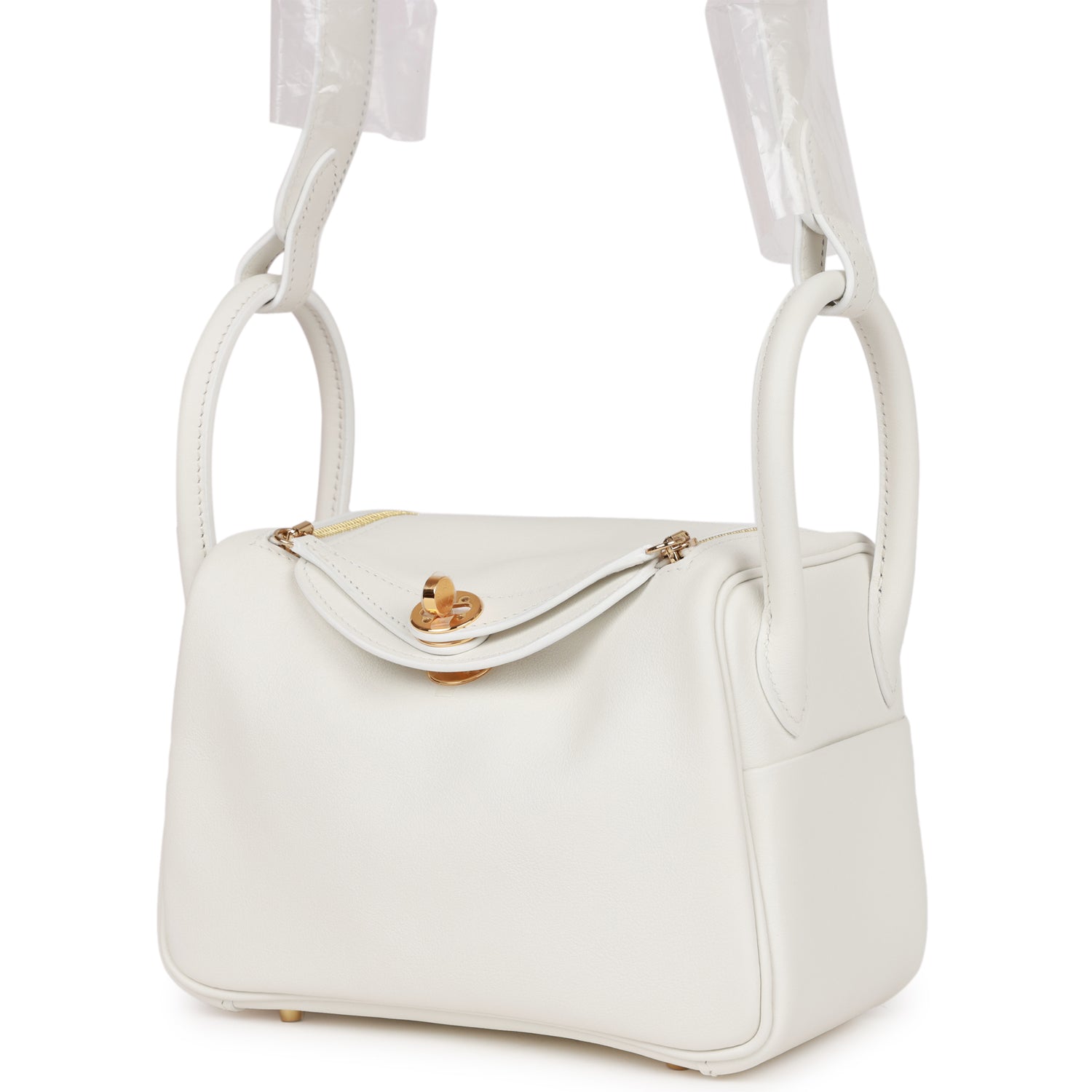 Mini Lindy White Swift Gold Hardware Kilta bags