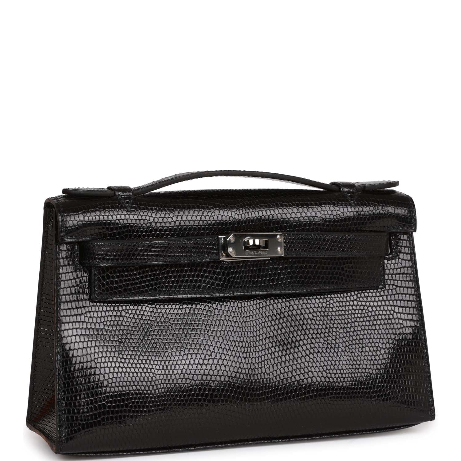 Kelly Pochette Black Lizard Ruthenium Hardware Kilta bags