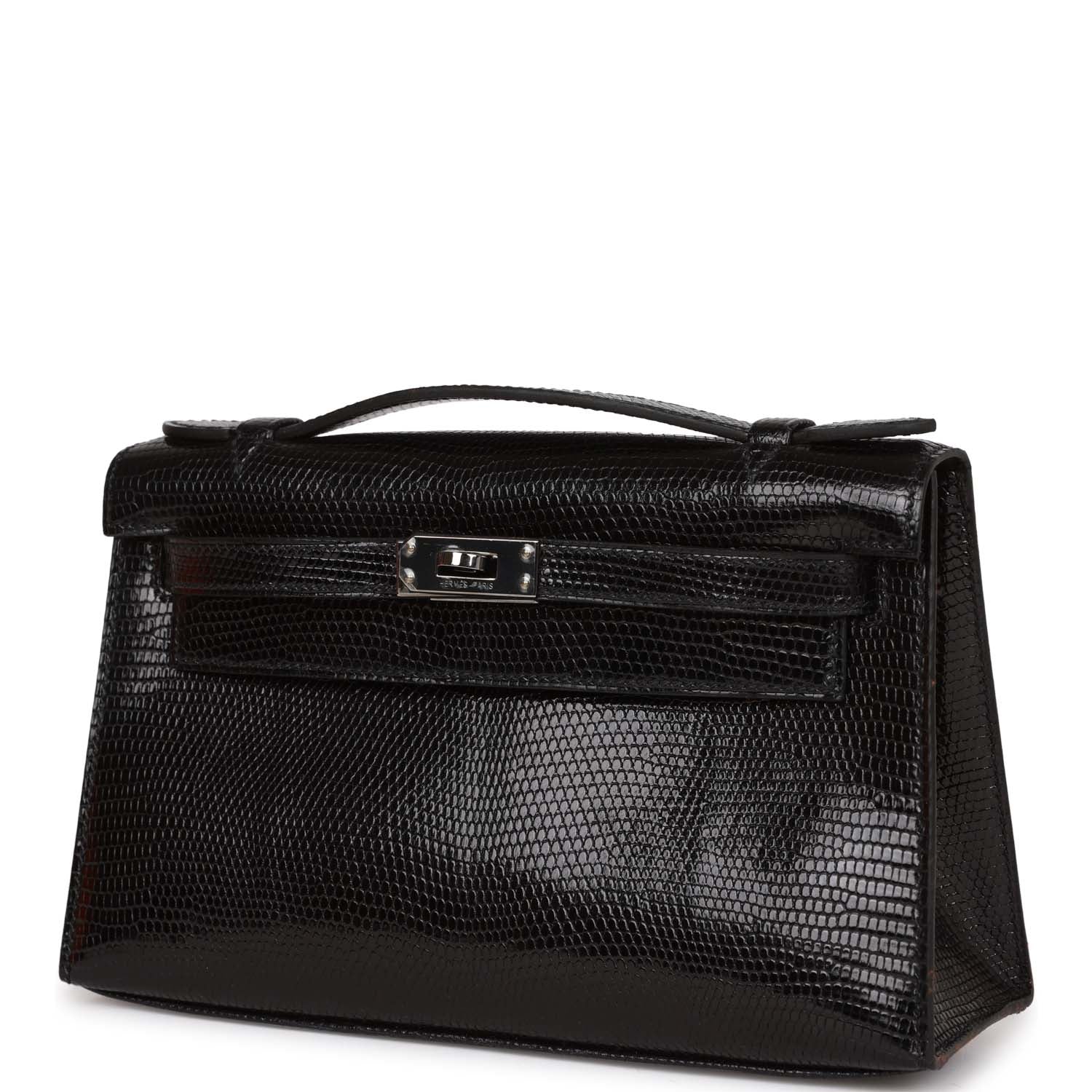 Kelly Pochette Black Lizard Ruthenium Hardware Kilta bags