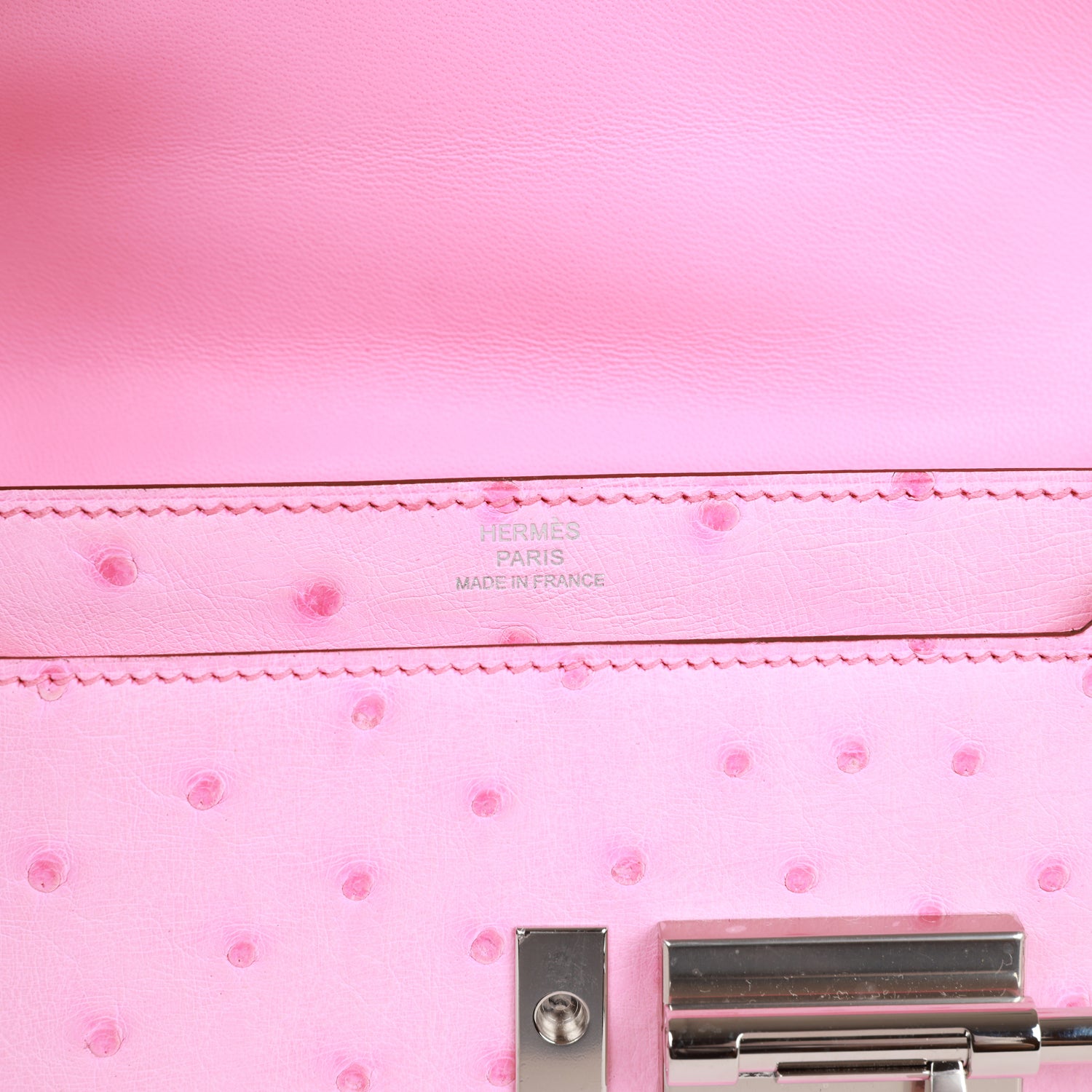 Mini Verrou Chaine Bag Bubblegum Ostrich Palladium Hardware Kilta bags