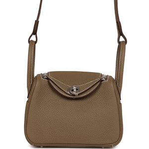 Mini Lindy Etoupe Clemence Palladium Hardware Kilta bags