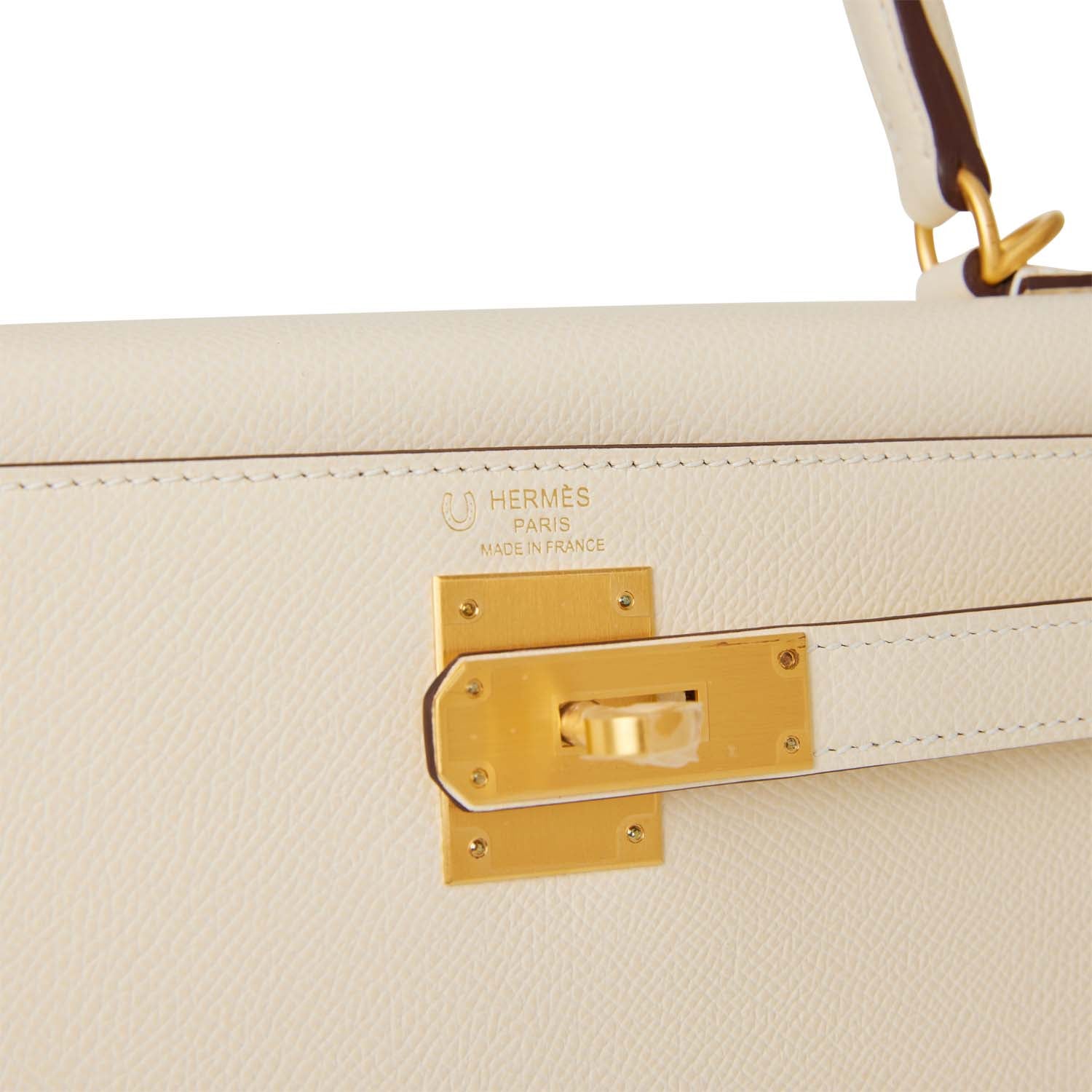 Hermes Special Order (HSS) Kelly Sellier 28 Nata Verso Epsom Brushed Gold Hardware - sneakerhillcom