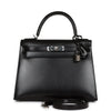 Kelly Sellier 28 Black Box Palladium Hardware Kilta bags