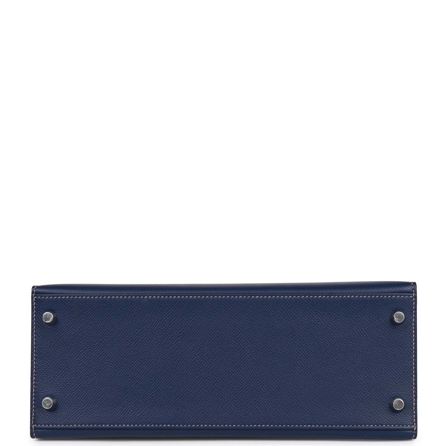 Hermes Special Order (HSS) Kelly Sellier 28 Bleu Indigo Epsom Palladium Hardware - sneakerhillcom