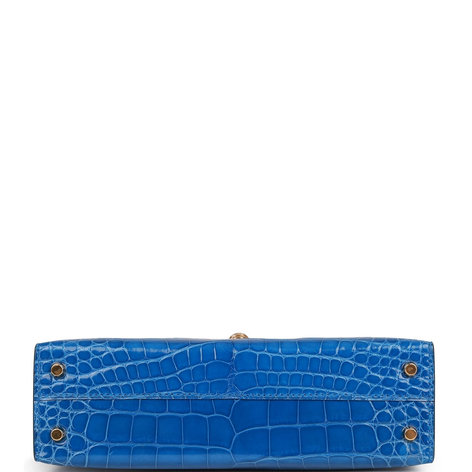 Kelly Sellier 20 Bleu Zellige Shiny Alligator Gold Hardware - sneakerlandnet