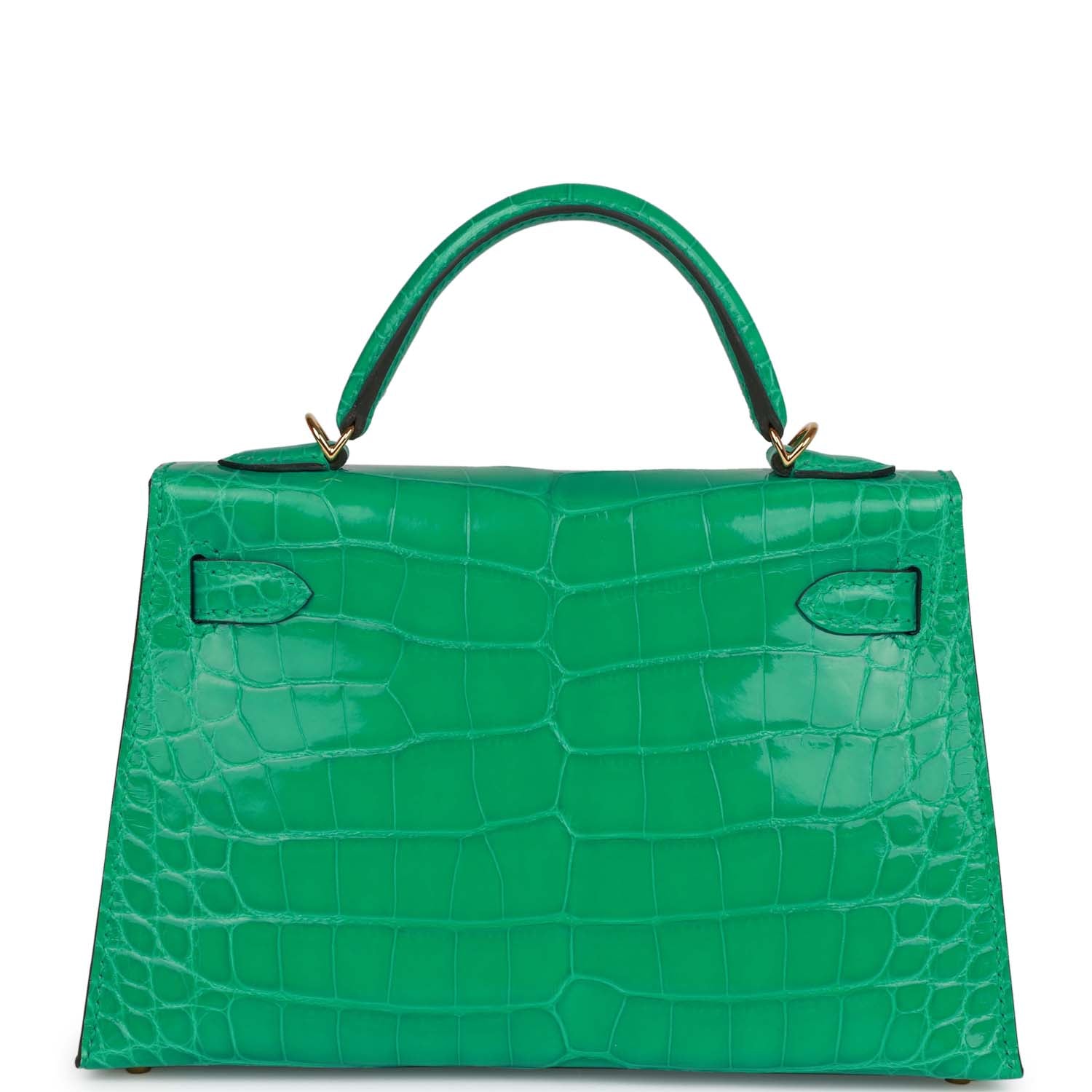 Kelly Sellier 20 Vert Jade Shiny Alligator Gold Hardware Kilta bags