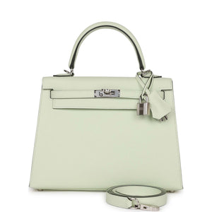 Hermes Kelly Sellier 25 Vert Fizz Epsom Palladium Hardware - sneakerhillcom