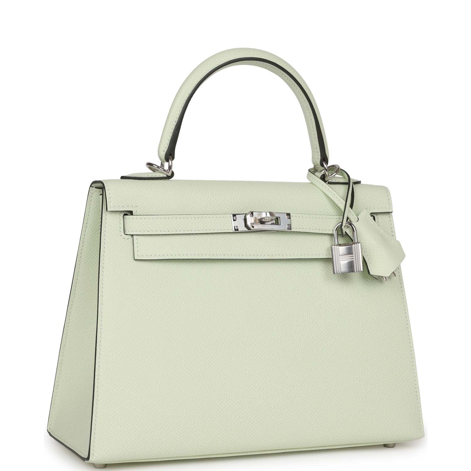 Hermes Kelly Sellier 25 Vert Fizz Epsom Palladium Hardware - sneakerhillcom