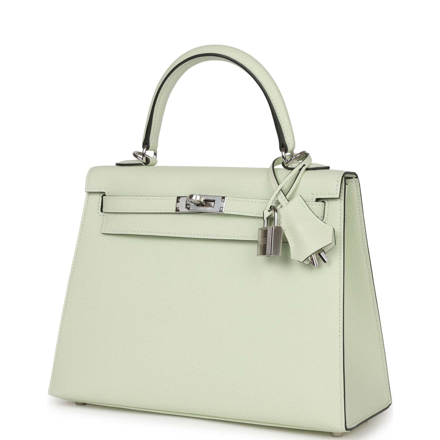 Hermes Kelly Sellier 25 Vert Fizz Epsom Palladium Hardware - sneakerhillcom