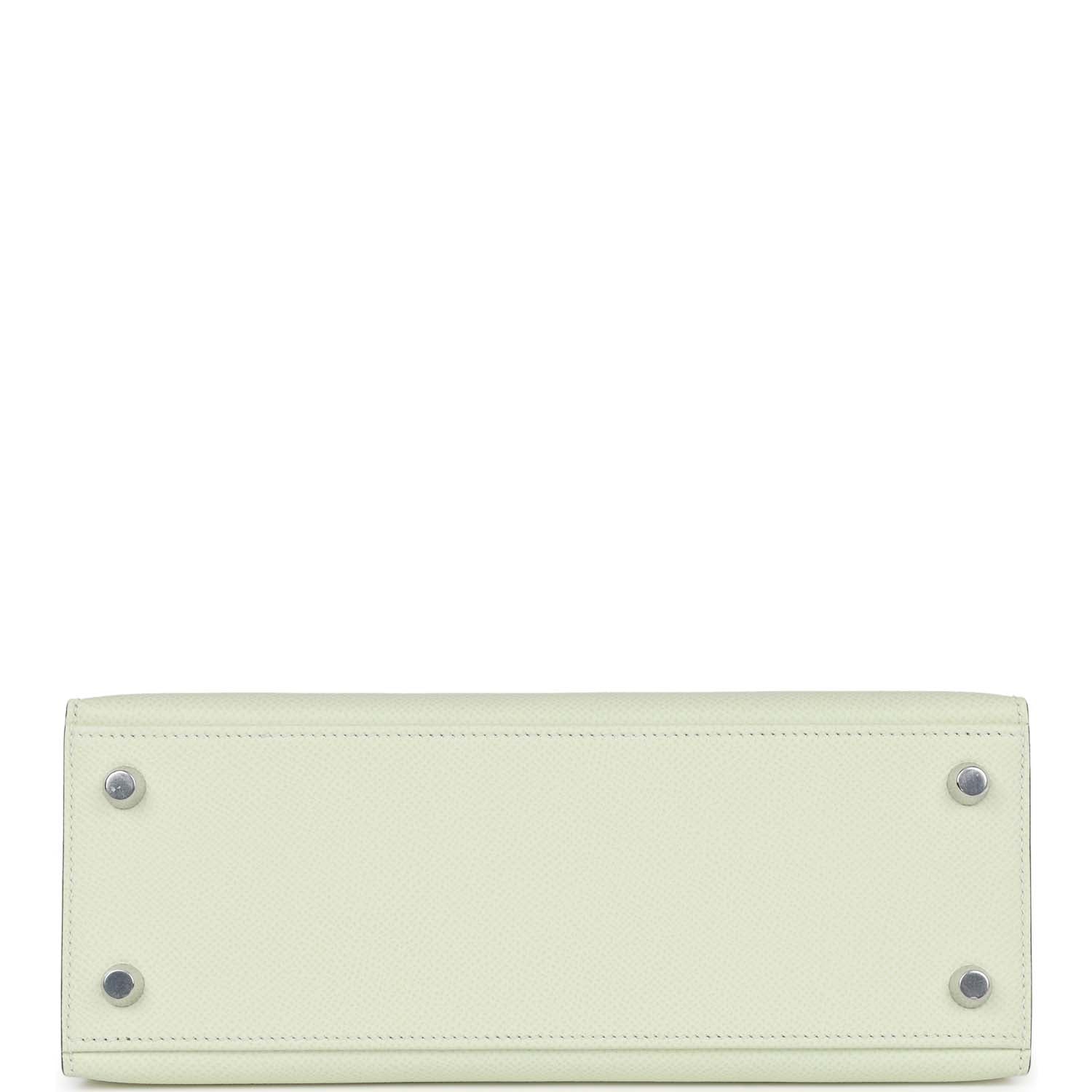 Hermes Kelly Sellier 25 Vert Fizz Epsom Palladium Hardware - sneakerhillcom