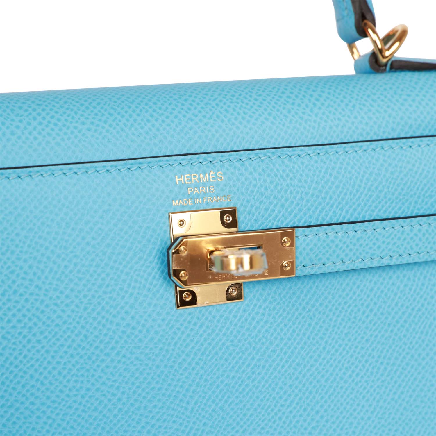 Hermes Kelly Sellier 25 Celeste Epsom Gold Hardware - sneakerhillcom