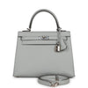 Hermes Kelly Sellier 25 Bleu Glacier Epsom Palladium Hardware - sneakerhillcom