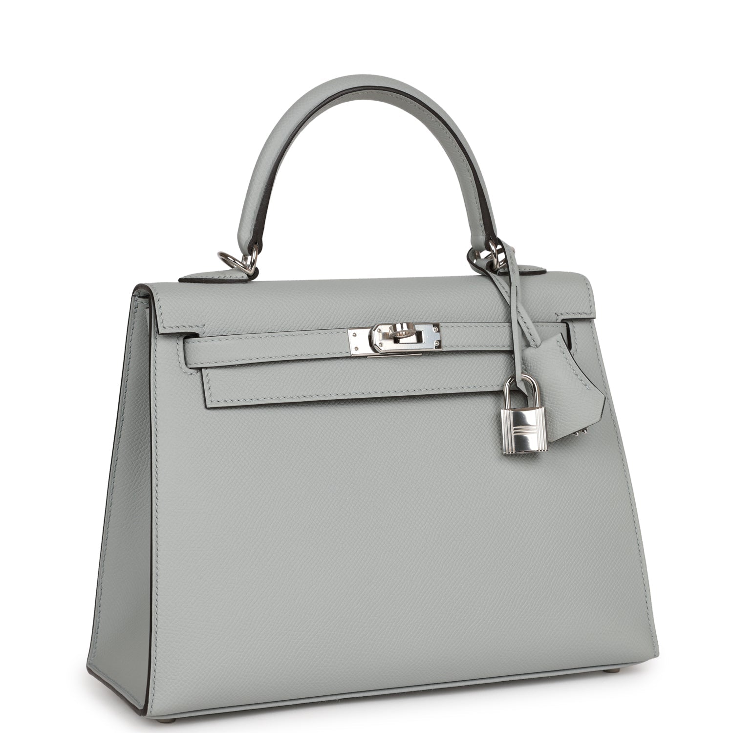 Hermes Kelly Sellier 25 Bleu Glacier Epsom Palladium Hardware - sneakerhillcom