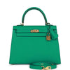 Kelly Sellier 25 Vert Jade Epsom Gold Hardware Kilta bags