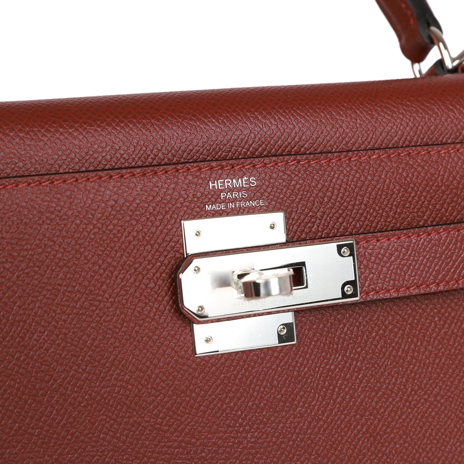 Kelly Sellier 28 Rouge H Epsom Palladium Hardware Kilta bags