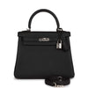 Kelly Retourne 25 Black Togo Palladium Hardware Kilta bags