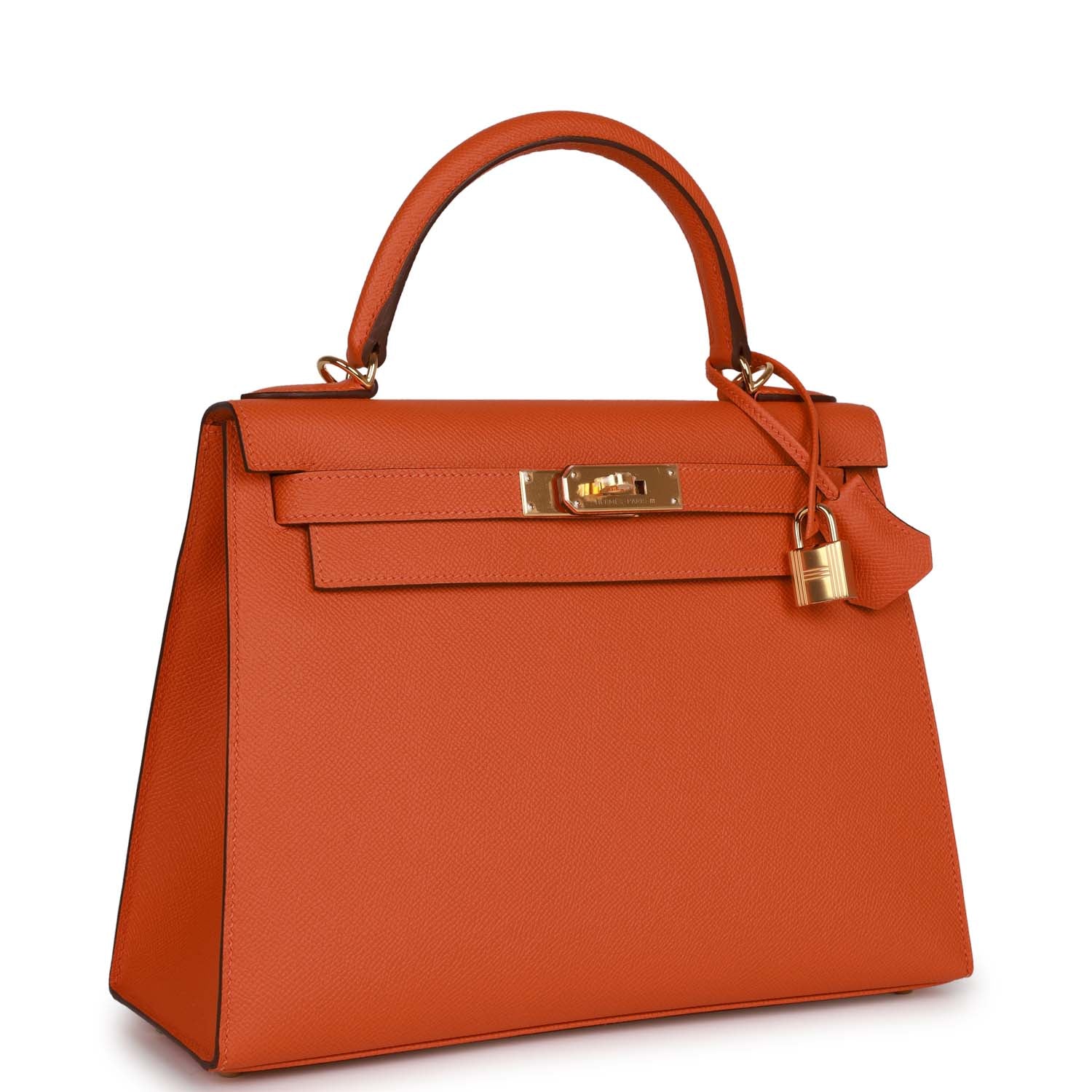 Kelly Sellier 28 Orange Epsom Gold Hardware Kilta bags