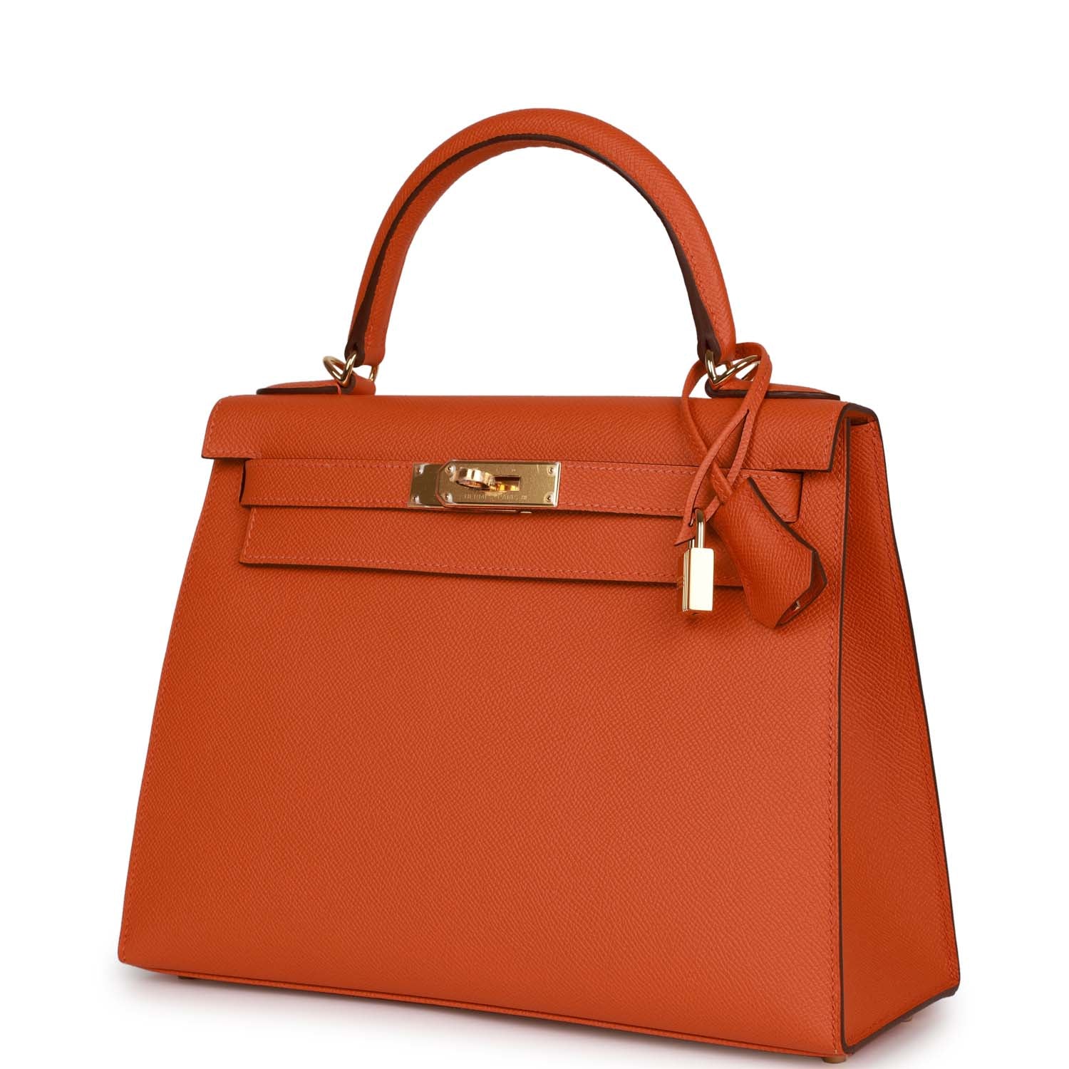 Kelly Sellier 28 Orange Epsom Gold Hardware Kilta bags