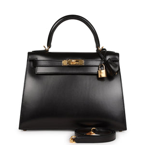 Kelly Sellier 28 Black Box Gold Hardware Kilta bags