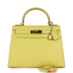 Kelly Sellier 28 Soufre Epsom Gold Hardware Kilta bags