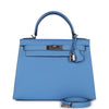 Kelly Sellier 28 Bleu Azur Epsom Palladium Hardware Kilta bags