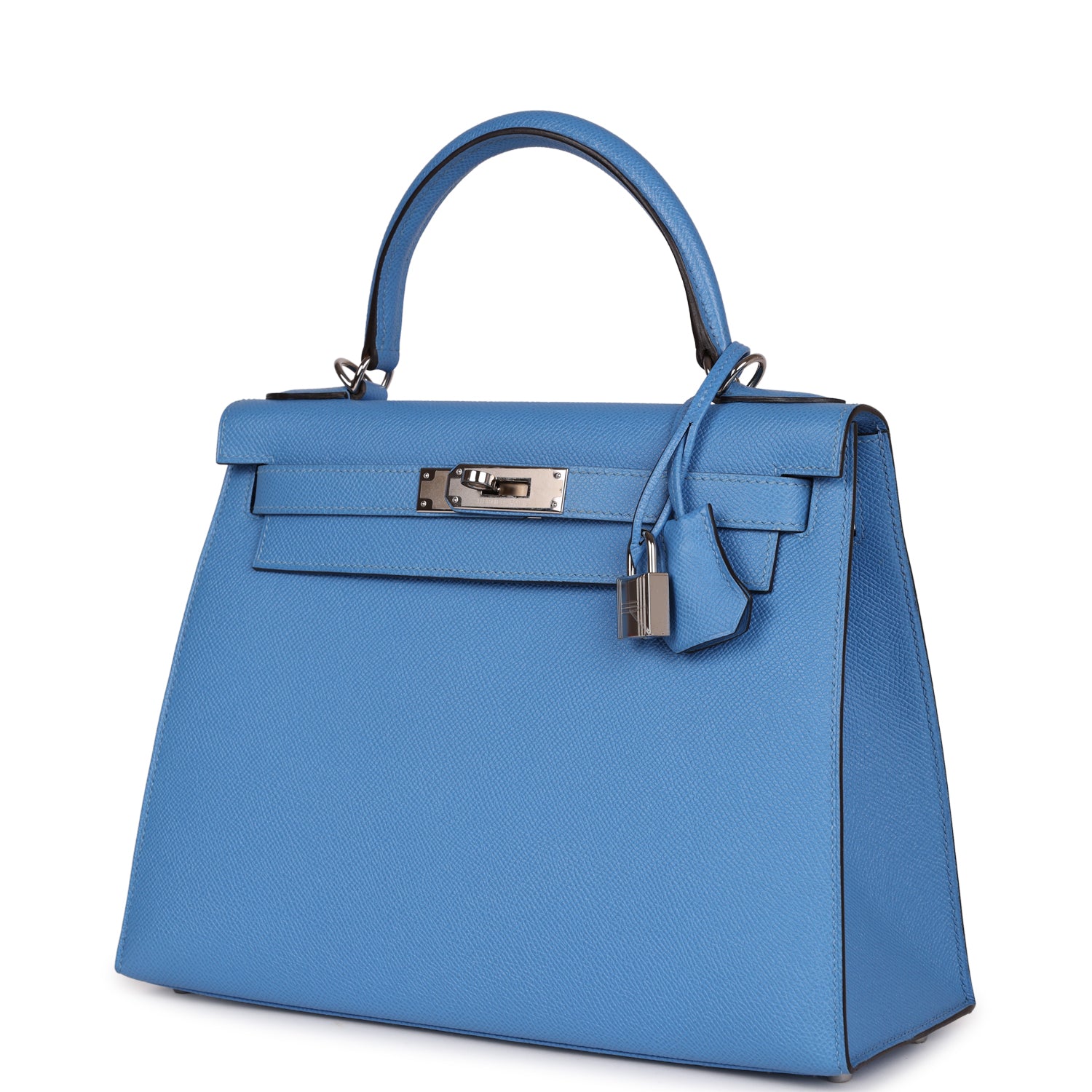 Kelly Sellier 28 Bleu Azur Epsom Palladium Hardware Kilta bags