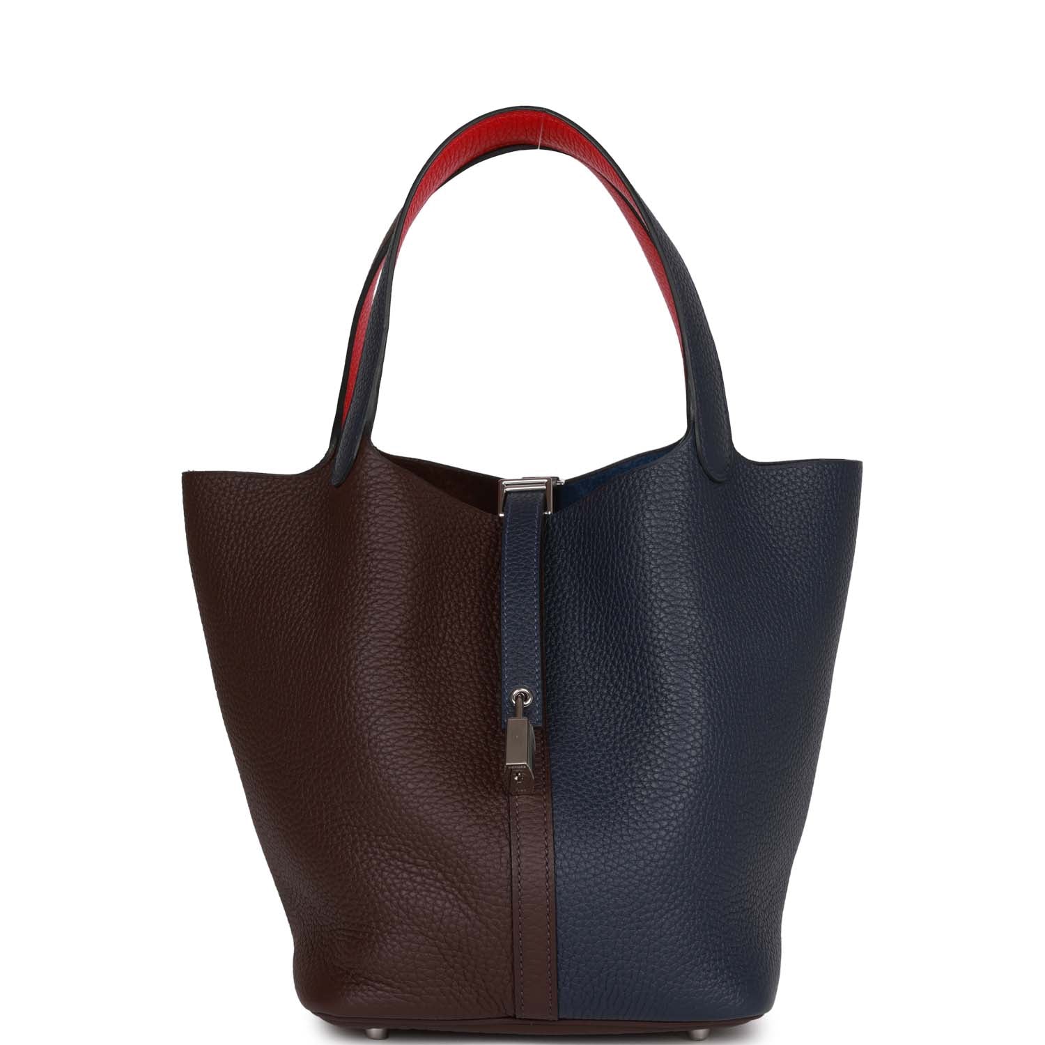 Hermes Picotin Lock 22 Casaque Bleu Nuit, Framboise and Rouge Sellier Clemence Palladium Hardware Kilta bags