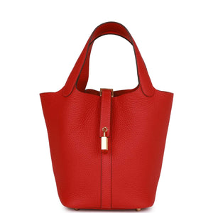 Hermes Picotin Lock 18 Vermillion Clemence Gold Hardware Kilta bags