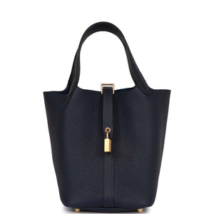 Picotin Lock 18 Bleu Nuit Clemence Gold Hardware Kilta bags