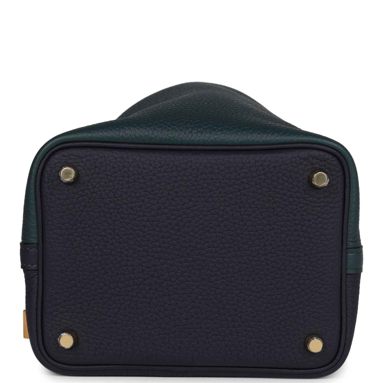 Picotin Lock 18 Casaque Bleu Nuit and Vert Cypress Clemence Gold Hardware Kilta bags