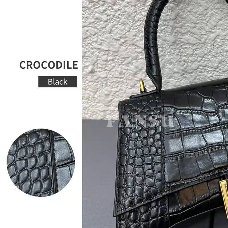 Sneakerhill - Handbag Crocodile Embossed Black - sneakerhillcom