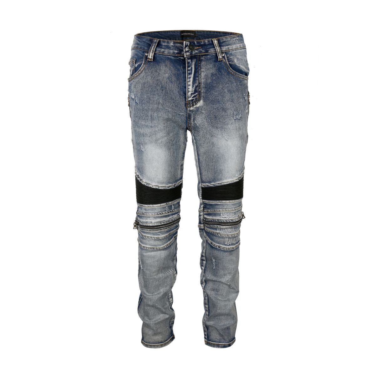 Sneakerhill NX1 | Biker Zip Denim - Washed Indigo - sneakerhillcom