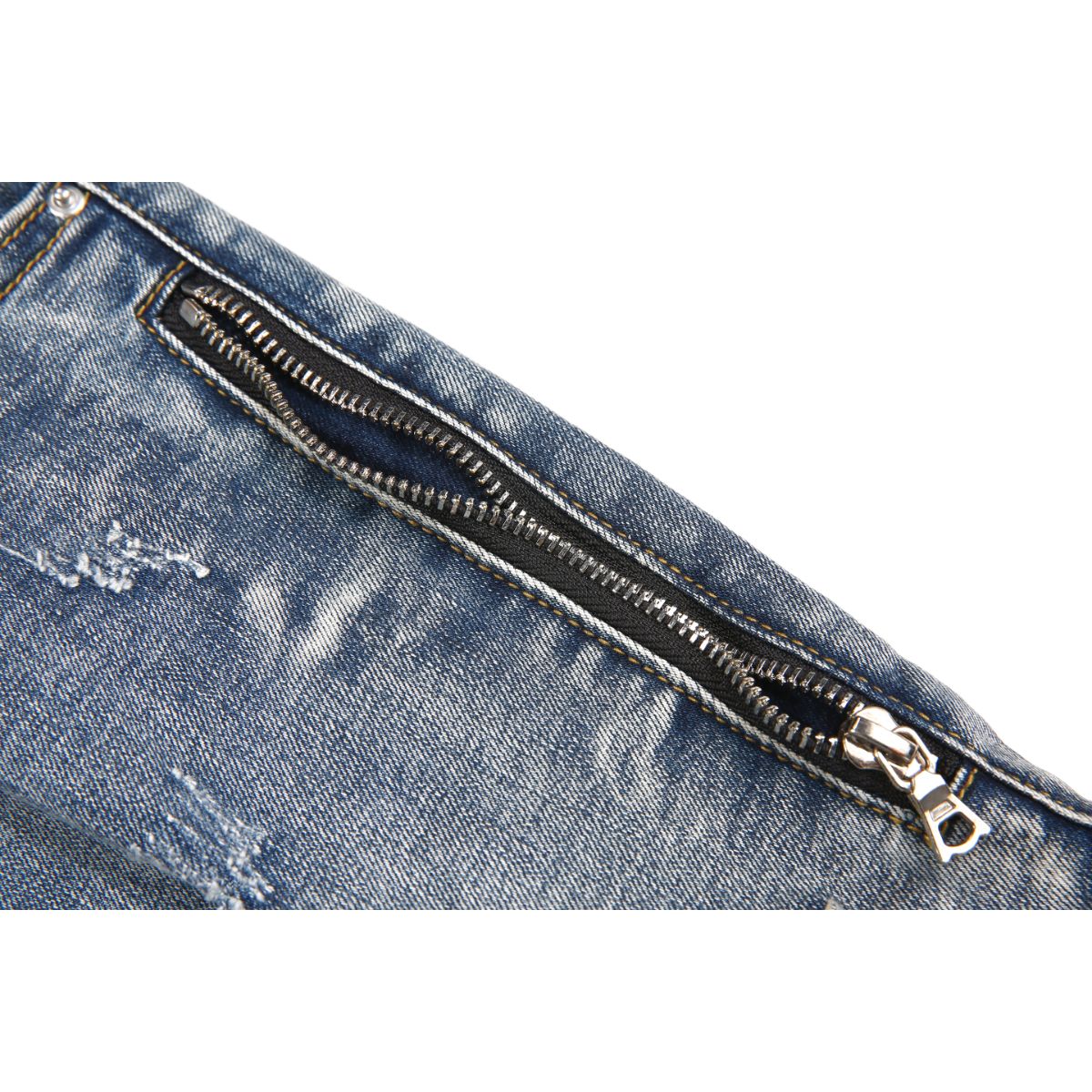 Sneakerhill NX1 | Biker Zip Denim - Washed Indigo - sneakerhillcom