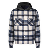 Hooded Flannel Jacket - Beige/Navy - sneakerhillcom