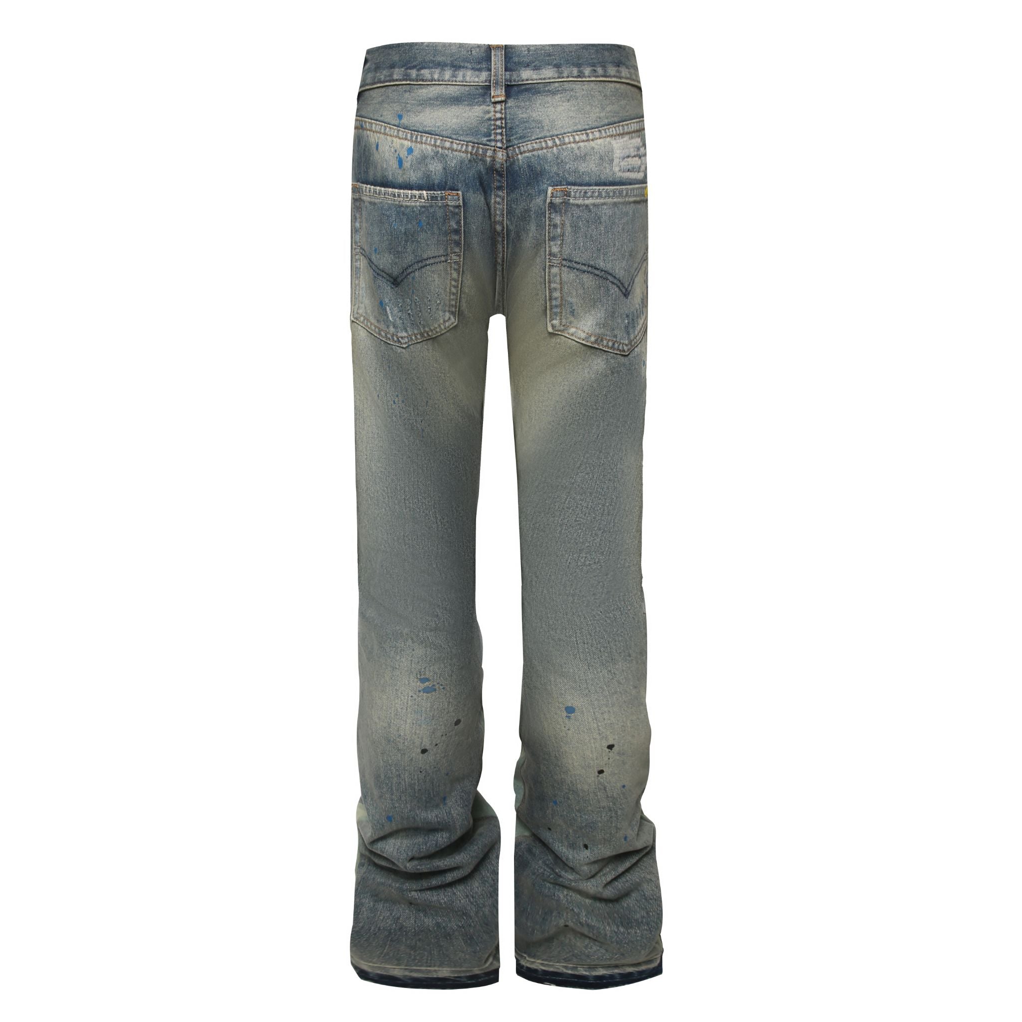 Sneakerhill Flare Denim - Destroyed Indigo - sneakerhillcom