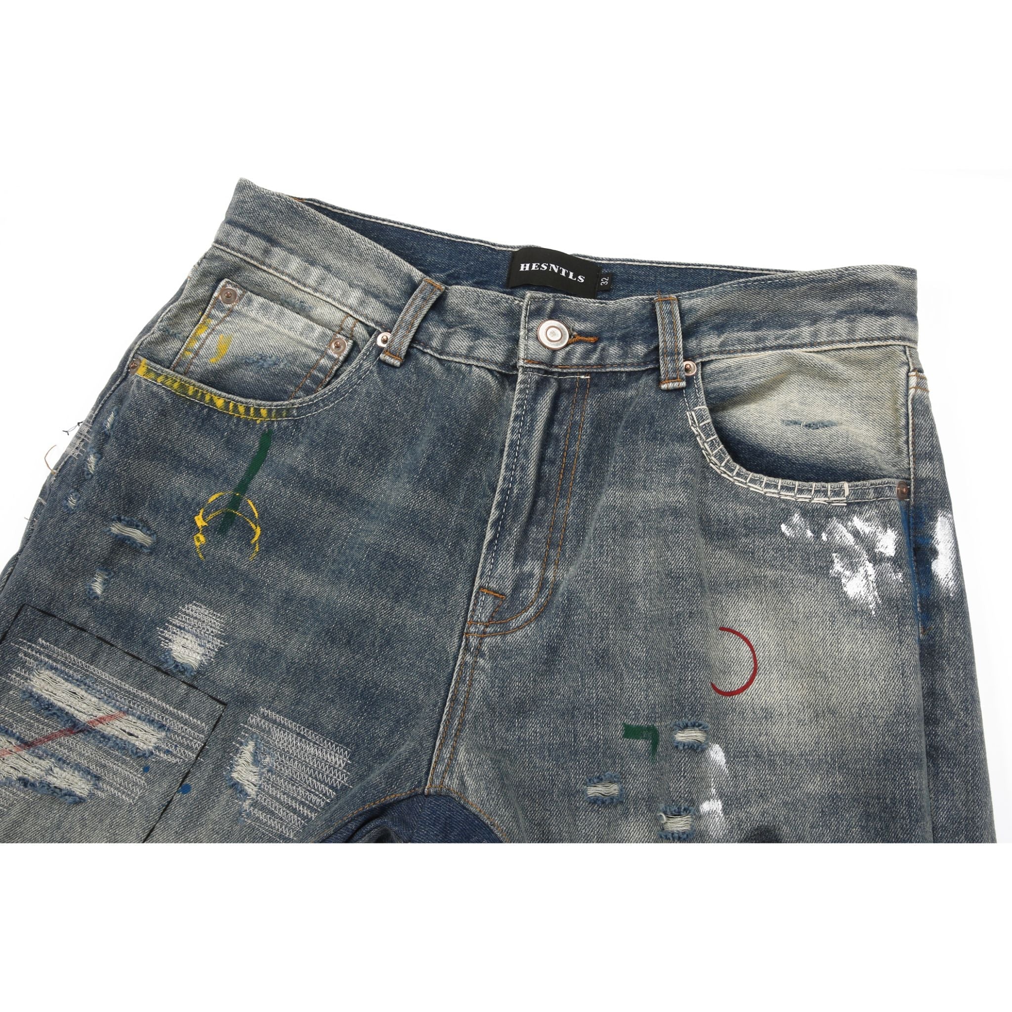 Sneakerhill Flare Denim - Destroyed Indigo - sneakerhillcom