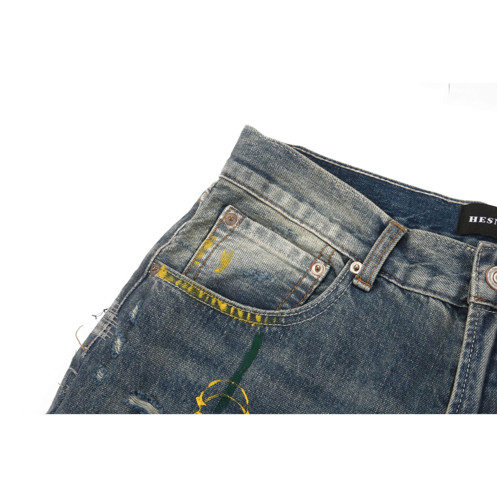 Sneakerhill Flare Denim - Destroyed Indigo - sneakerhillcom