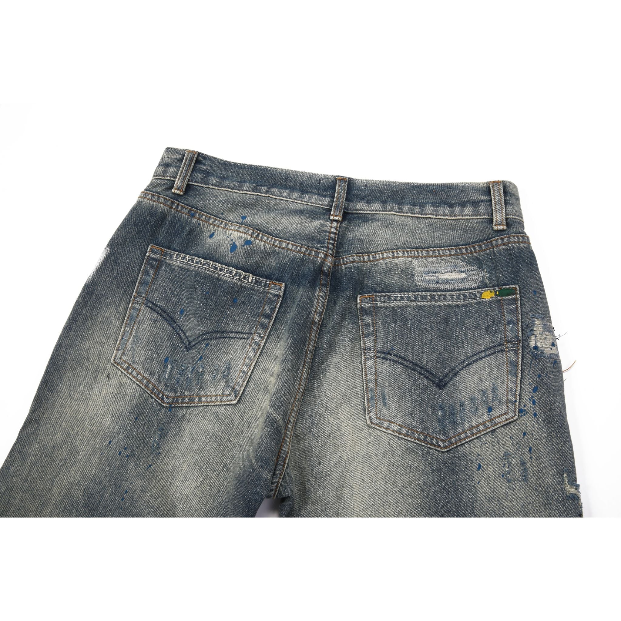 Sneakerhill Flare Denim - Destroyed Indigo - sneakerhillcom