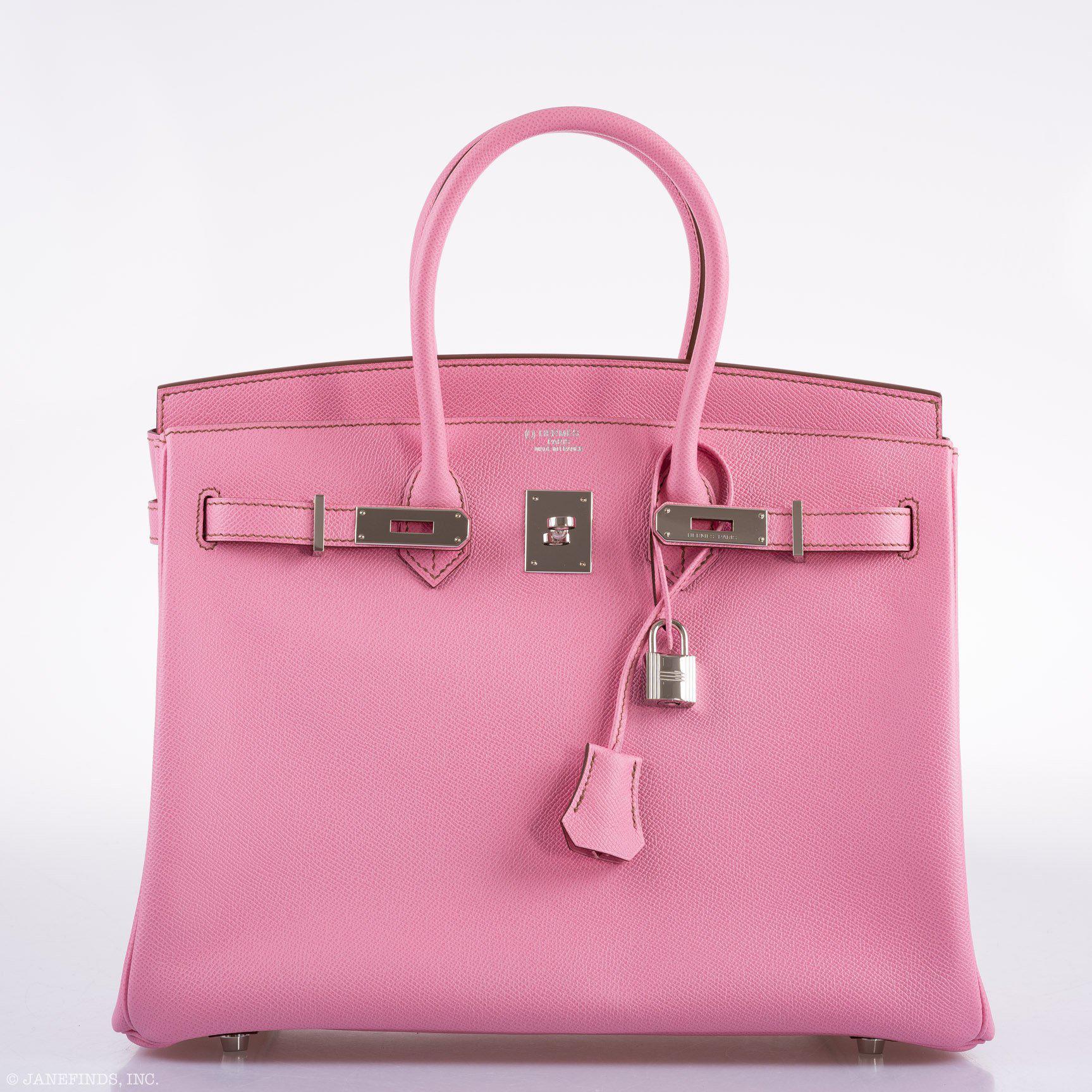 HMS 30cm Birkin Bag Epsom Leather with Strap Pink Gold Kilta bags