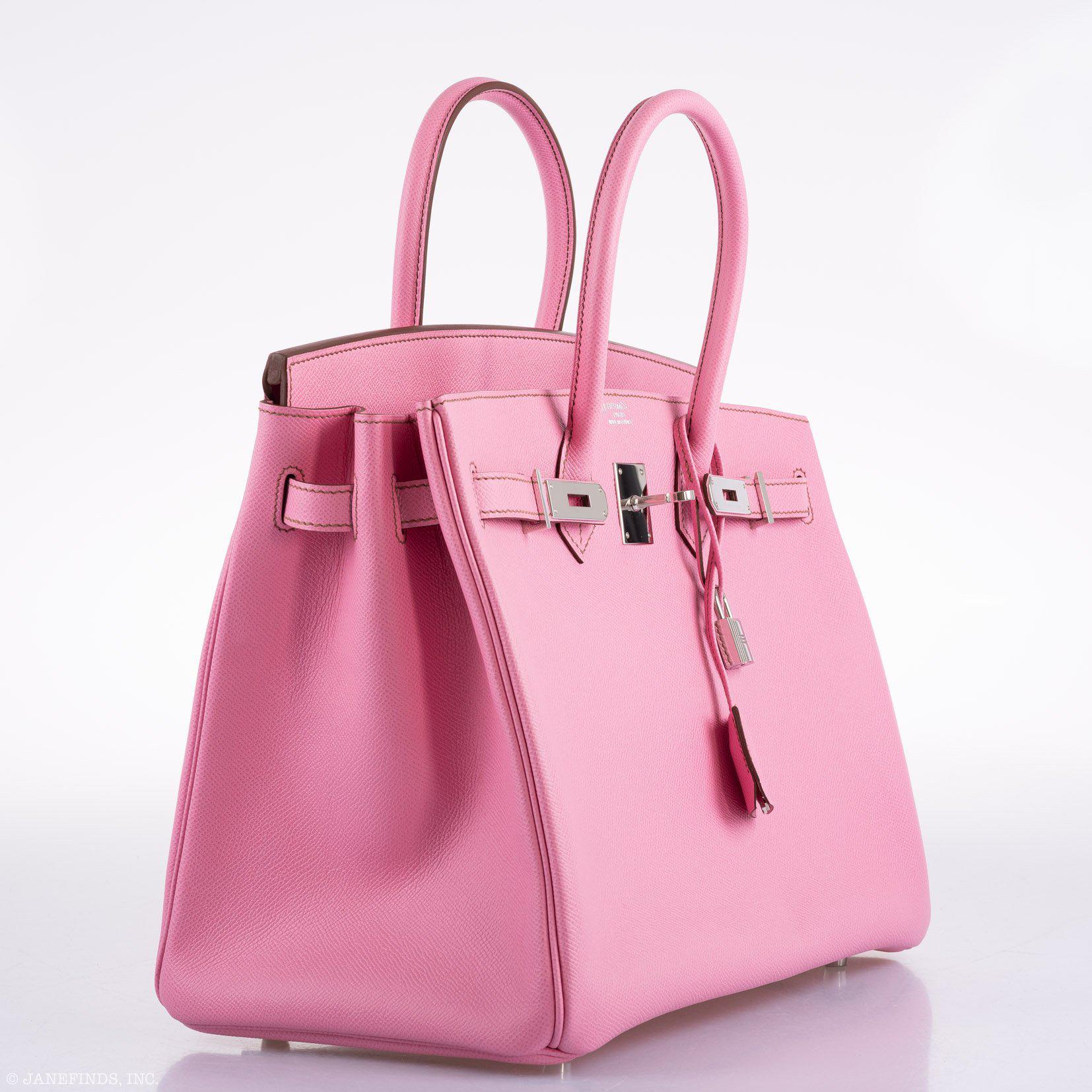 HMS 30cm Birkin Bag Epsom Leather with Strap Pink Gold Kilta bags